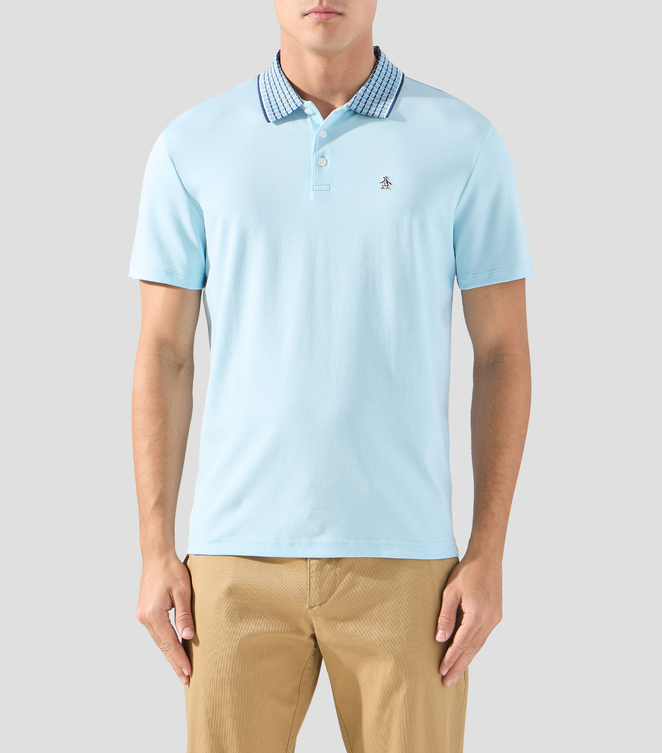 Playera tipo polo manga corta lisa Hombre
